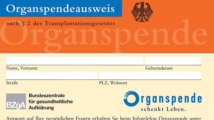 Tag der Organspende: Organspendeausweis als Willenserklärung wichtig 
