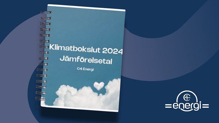 Omslagsbild för C4 Energis klimatbokslut 2024. Rapporten visar att företagets verksamhet bidrog till att minska klimatpåverka