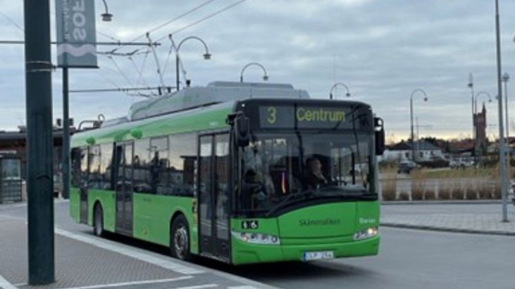 Grön Trådbuss i Landskrona