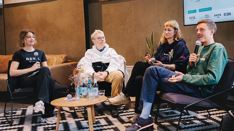 Paneltalk mit Cara Fried (ResQ Club), Sabine Werth (Die Tafel e.V.), Sophia Hoffmann (Happa Restaurant) und Raphael Fellmer (Sirplus)