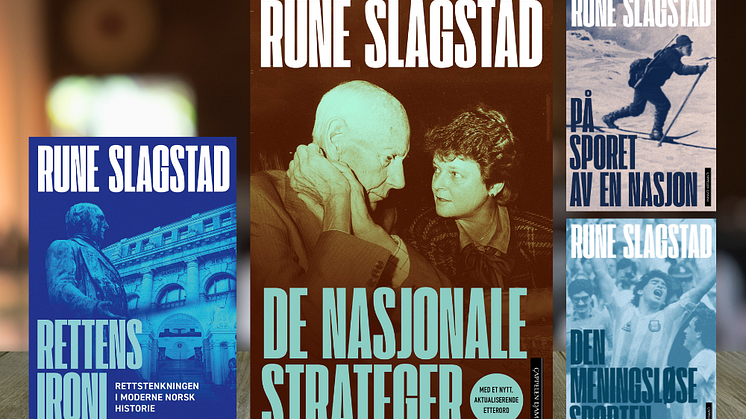 Cappelen Damm har i løpet av de siste årene utgitt nye, reviderte utgaver av Rune Slagstads bøker Den meningsløse sporten, På sporet av en nasjon og Rettens ironi, og følger denne høsten opp med ny utgave av De nasjonale strateger