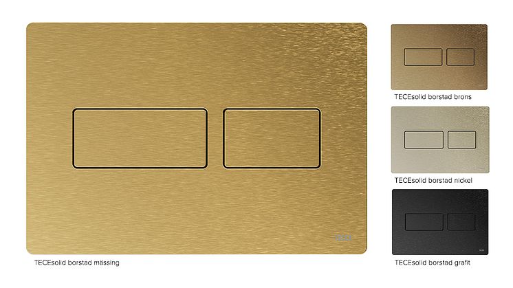 TECEsolid spolknapp – nu med slät yta i fyra metallicfärger