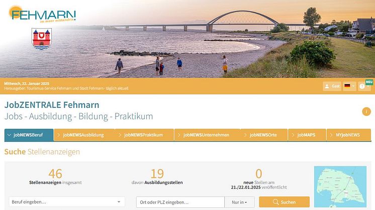 Ab sofort finden Jobsuchende verfügbare Arbeitsstellen in der neuen Online-Jobbörse © Tourismus-Service Fehmarn