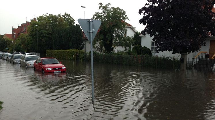 Översvämningar på Ingelstadsgatan i Malmö, 2014