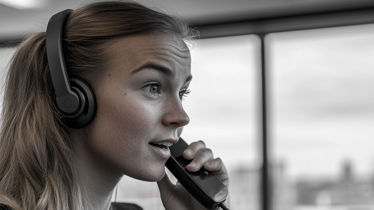AI-genererad bild av kvinnlig telefonsäljare
