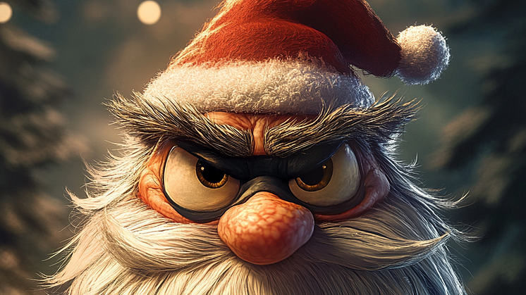 Bild genererad i Midjourney: Arg tomte i serietidningsstil