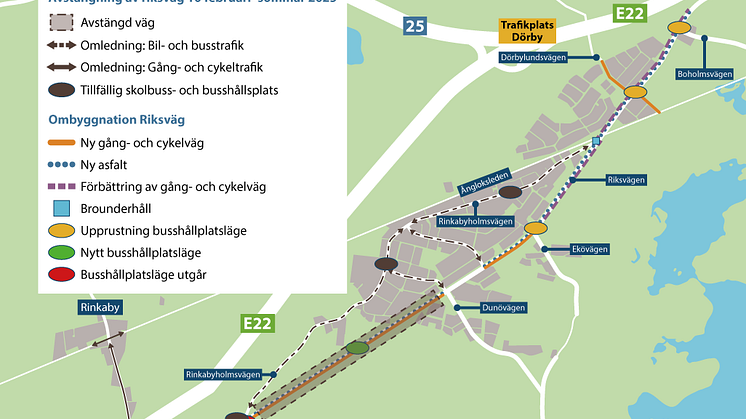 Avstängning av riksvägen Rinkabyholm tidigareläggs