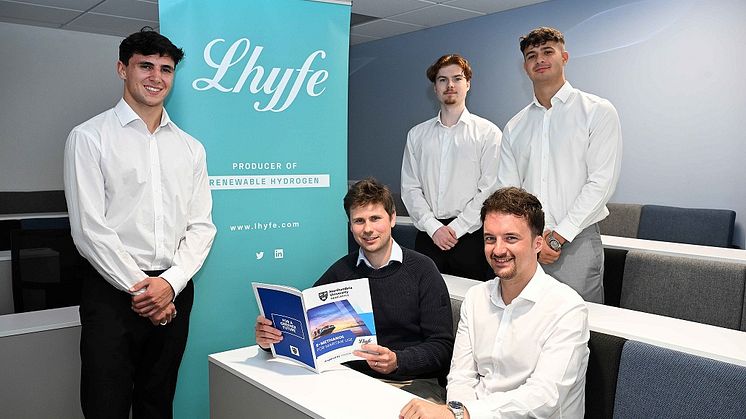 Northumbria University Business Clinic students with Boris Davis, UK Business Lead at Lhyfe.