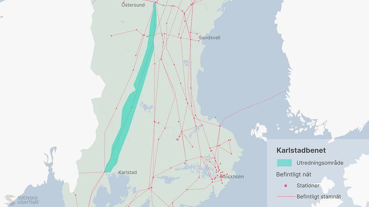 <span>46 mil ny ledning mellan Karlstad och &Ouml;stersund.</span>