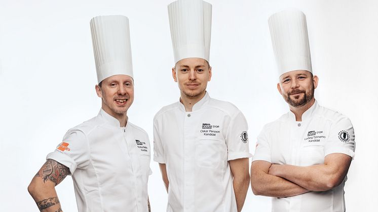 De tre kandidaterna i den nationella kvaltävlingen till Bocuse d'Or 