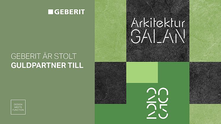 Torsdag 3 April går årets Arkitekturgala 2025 av stapeln i Filadelfia Convention Center i Stockholm. Geberit är stolt Guldpartner.