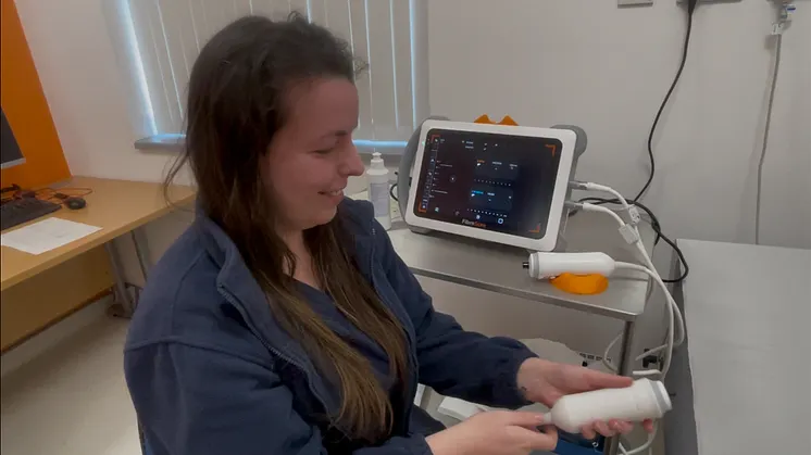 Nurse demonstrating machine