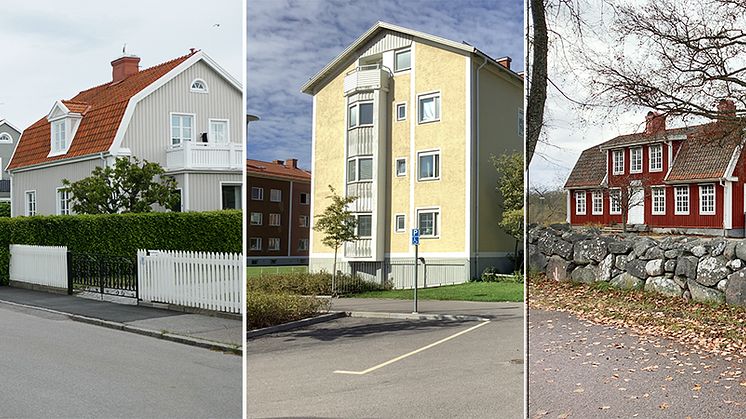 Exempel på stadsdelskaraktärerna egnahemsområdet, folkhemmet och kyrkbyn.