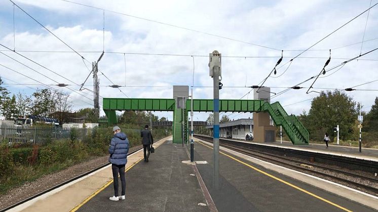 New footbridge: How the new footbridge with lifts is likely to look at Biggleswade - picture Network Rail