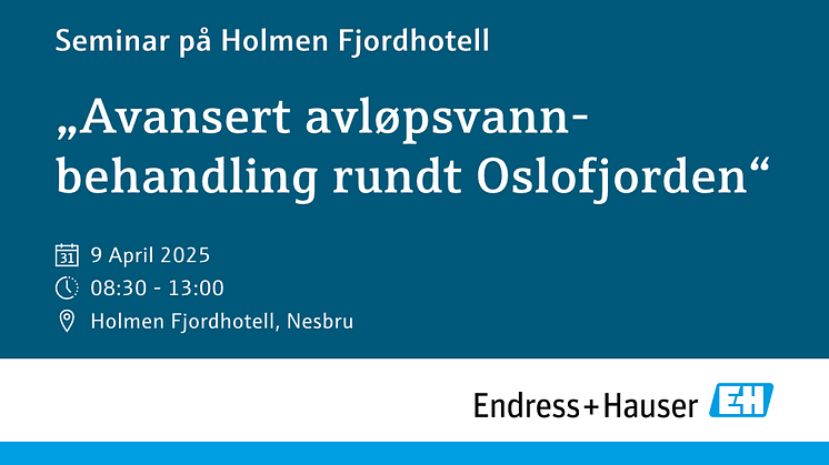 Seminar om avansert avløpsvannbehandling rundt Oslofjorden - Holmen Fjordhotell