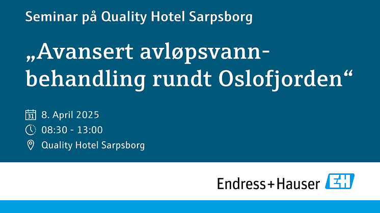 Halvdagsseminar om avansert avløpsvannbehandling rundt Oslofjorden