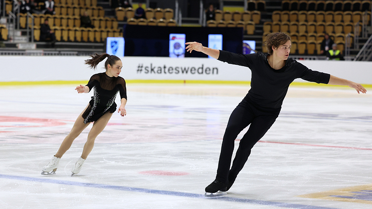 Greta Crafoord och John Crafoord under kortprogrammet i SM.