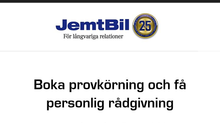 Facelift för provköring bilbytes landningssida