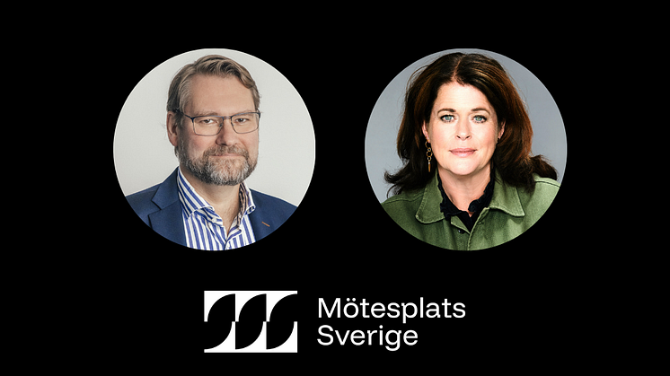 Torbjörn Sjöström, vd på Novus, tillsammans med Caroline Thunved, vd och generalsekreterare på Sveriges Kommunikatörer. 