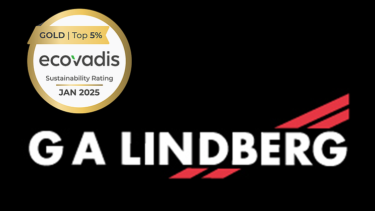 G A Lindberg AB har tilldelats Guld i EcoVadis hållbarhetsranking 2025, vilket placerar företaget bland de 5 % bästa globalt för sitt engagemang inom hållbar utveckling.