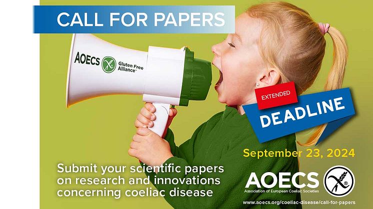 AOECS extends the submisson deadline for scientific papers on coeliac disease