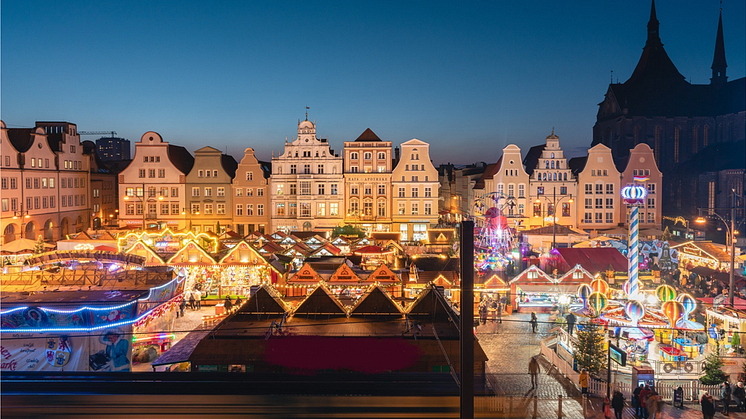 Rostock julemarked om aftenen © Tourismusverband Mecklenburg-Vorpommern/Gross