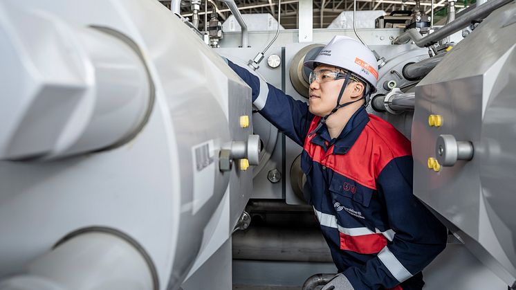 In-Jae, Song, Project Control Manager, at the installation of a Hyper Compressor, Evergreen project construction site, South Korea