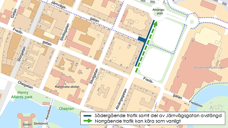 Karta över arbetsområdet. Bild: Örebro kommun