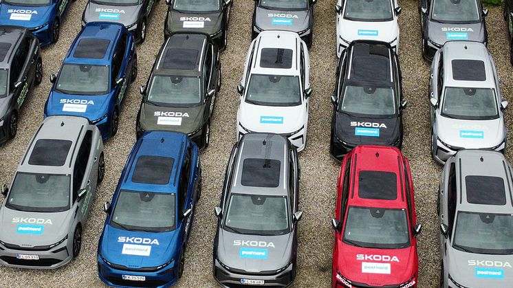 Škoda Danmark som sponsor af 30 fuldt elektriske løbsbiler til PostNord Danmark Rundt.