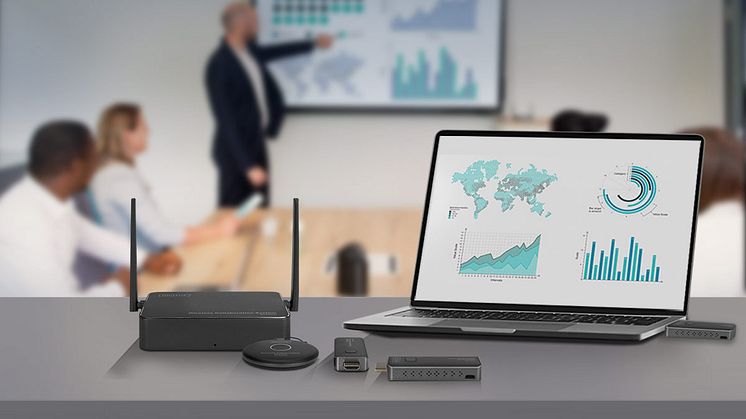 Das neue Collaboration-Präsentationssystem "Click & Present" von Digitus