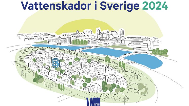 Framsida av Vattenskaderapporten, som sammanfattar vattenskador 2024