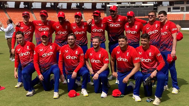 The England Men's PD team during their series in India.