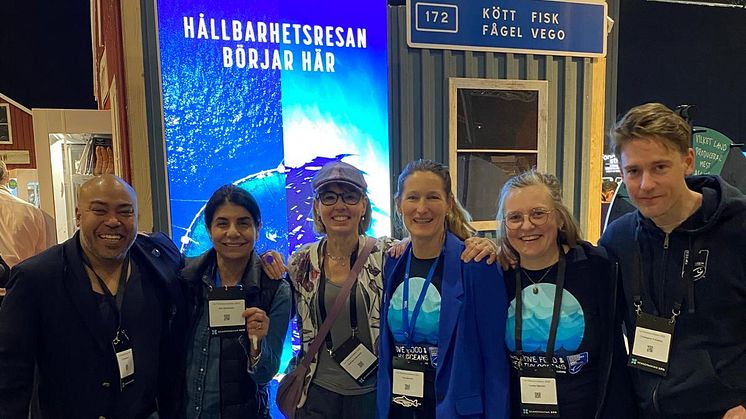 MSC Sverige besöker ICAs Färskvarumässa; fr vä. Carl Dahlman, Kim Rydeheim, Gabriela Kotkowska, Tina Elvroth, Louise Valentin och Christopher Frånberg