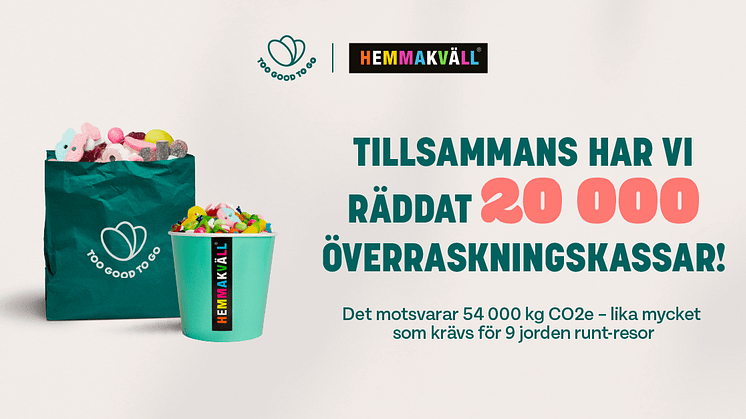 Hemmakväll har räddat 20 000 kassar – fortsätter minska svinnet tillsammans med Too Good To Go 