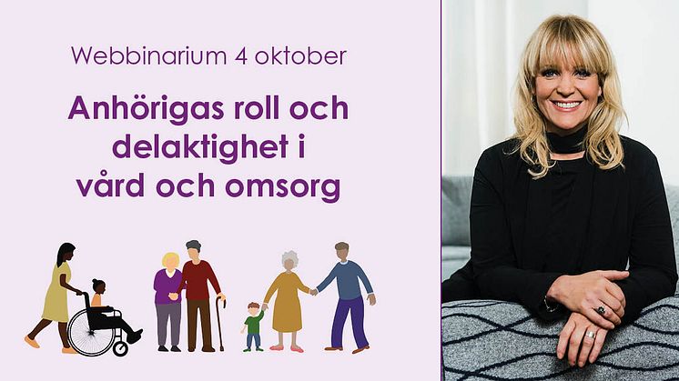 Kattis Ahlström kommer att moderera Nka:s webbinarium som anordnas med anledning av den nationella och europeiska anhörigdagen. Foto till höger: Peter Cederling