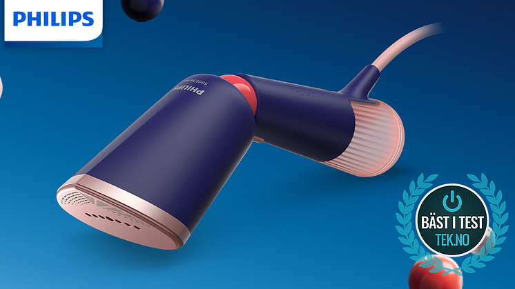 Philips handhållna Steamer 5000 Series och bäst i test loggan