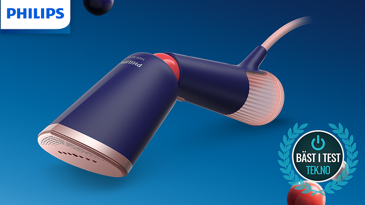 Philips handhållna Steamer 5000 Series och bäst i test loggan