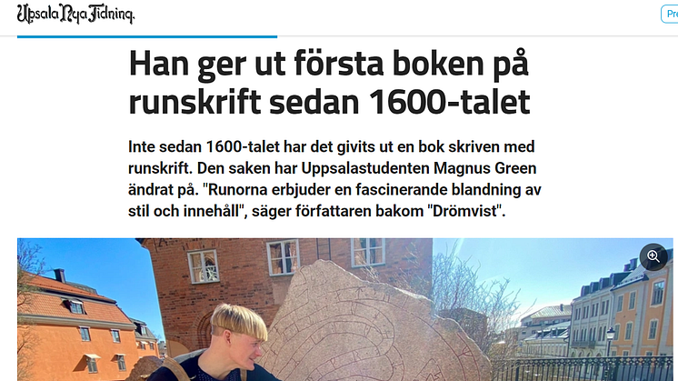 "Drömvist" av Magnus Green är den första boken skriven med runskrift sedan 1600-talet