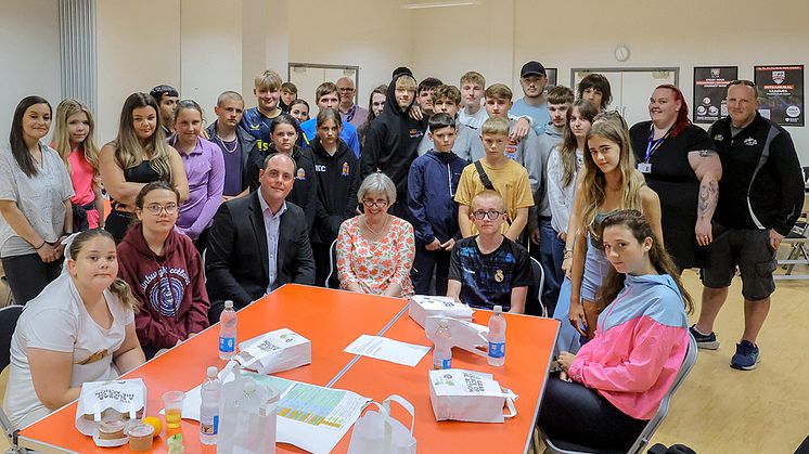 Professor Greta Defeyter, Cllr Guy Renner Thompson and HAF Plus participants and staff at Northumbria University 