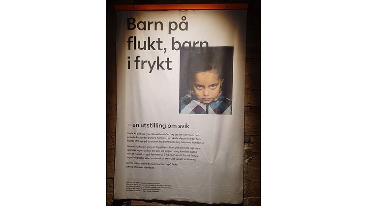Den norska utställningen "Barn på flykt, barn i rädsla" handlar om barn som tvingats fly från sitt land. 