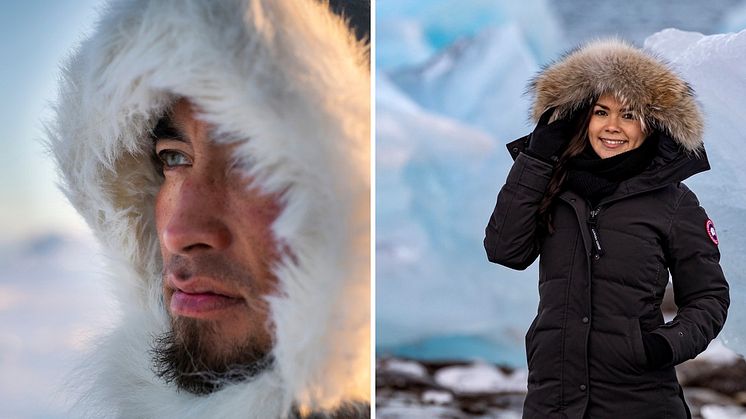 Aleqatsiaq Peary (left), an Inuk musician, joins the sailings as a cultural ambassador (Photo: Aningaaq Rosing Carlsen, Visit Greenland). Laali Berthelsen (right), HX Expeditions’ Product Manager, designed the itineraries (Photo: Inuuteq Bidstrup).