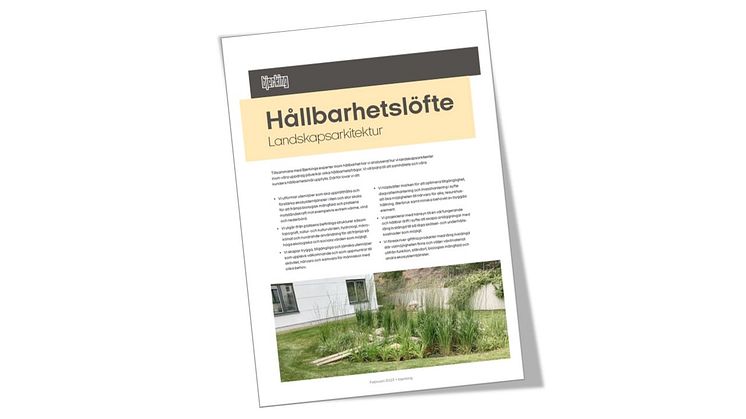 Bjerking lanserar hållbarhetslöfte för landskapsarkitektur