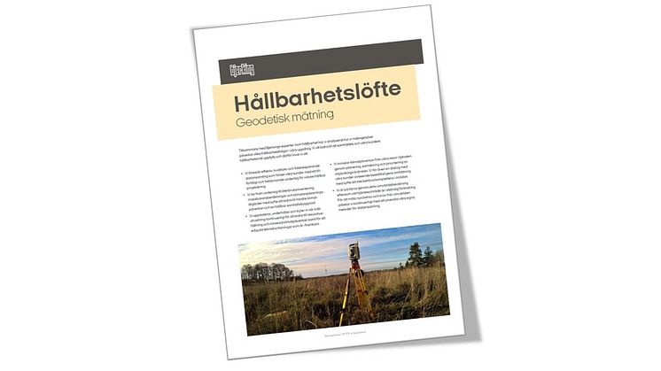 Bjerking lanserar hållbarhetslöfte för geodetisk mätning