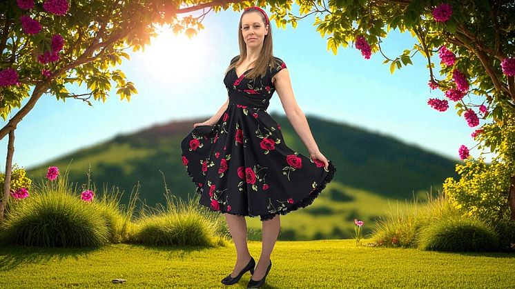 Glinder retro och rockabilly klänning