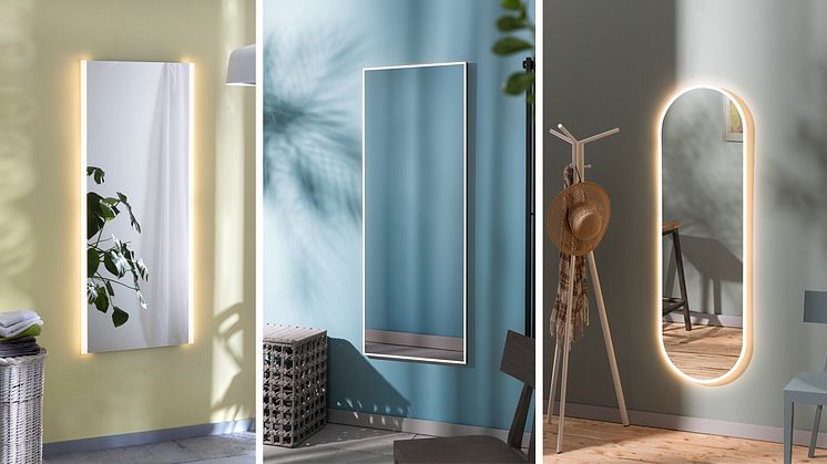 Speglar i skandinavisk design med LED-belysning