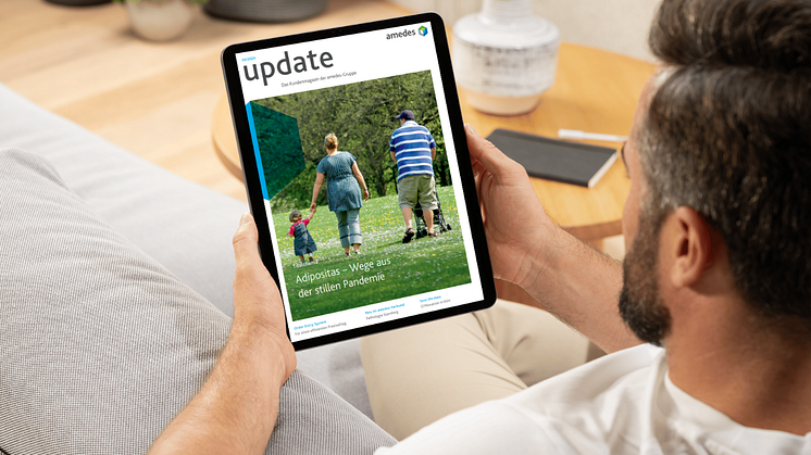 Die neue Ausgabe des amedes Kundenmagazins "update" in frischem Design