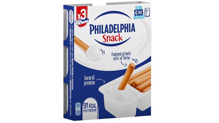 Philadelphia, iconico brand del Gruppo Mondelēz International, entra nel mercato delle merende fresche con Philadelphia Snack