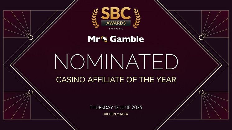 Mr. Gamble Nominated for Casino Affiliate of the Year at SBC Awards Europe
