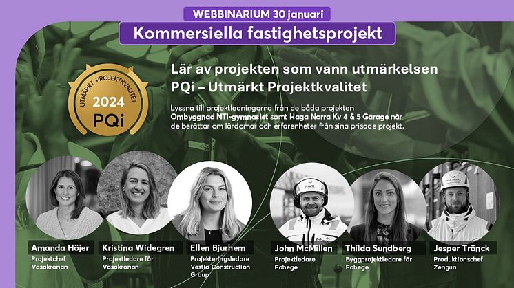 Webbinariet anordnas av Byggherrarna, Byggföretagen och Binosight.