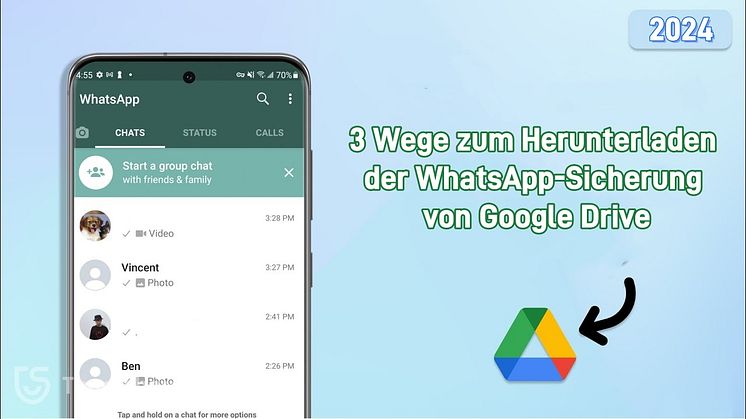 3 Wege zum Herunterladen der WhatsApp-Sicherung von Google Drive